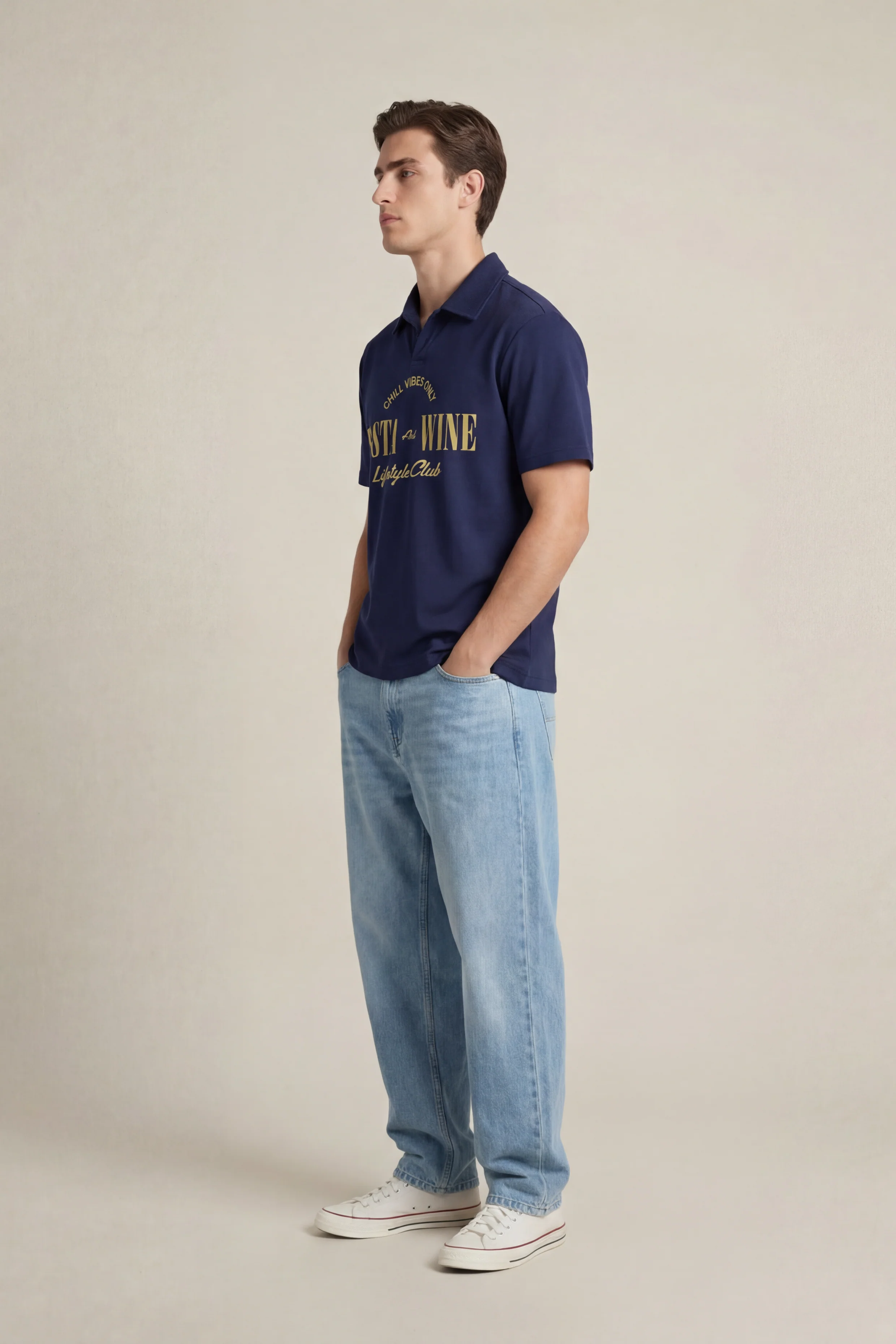Blue Wine Polo Tshirt - Image 3