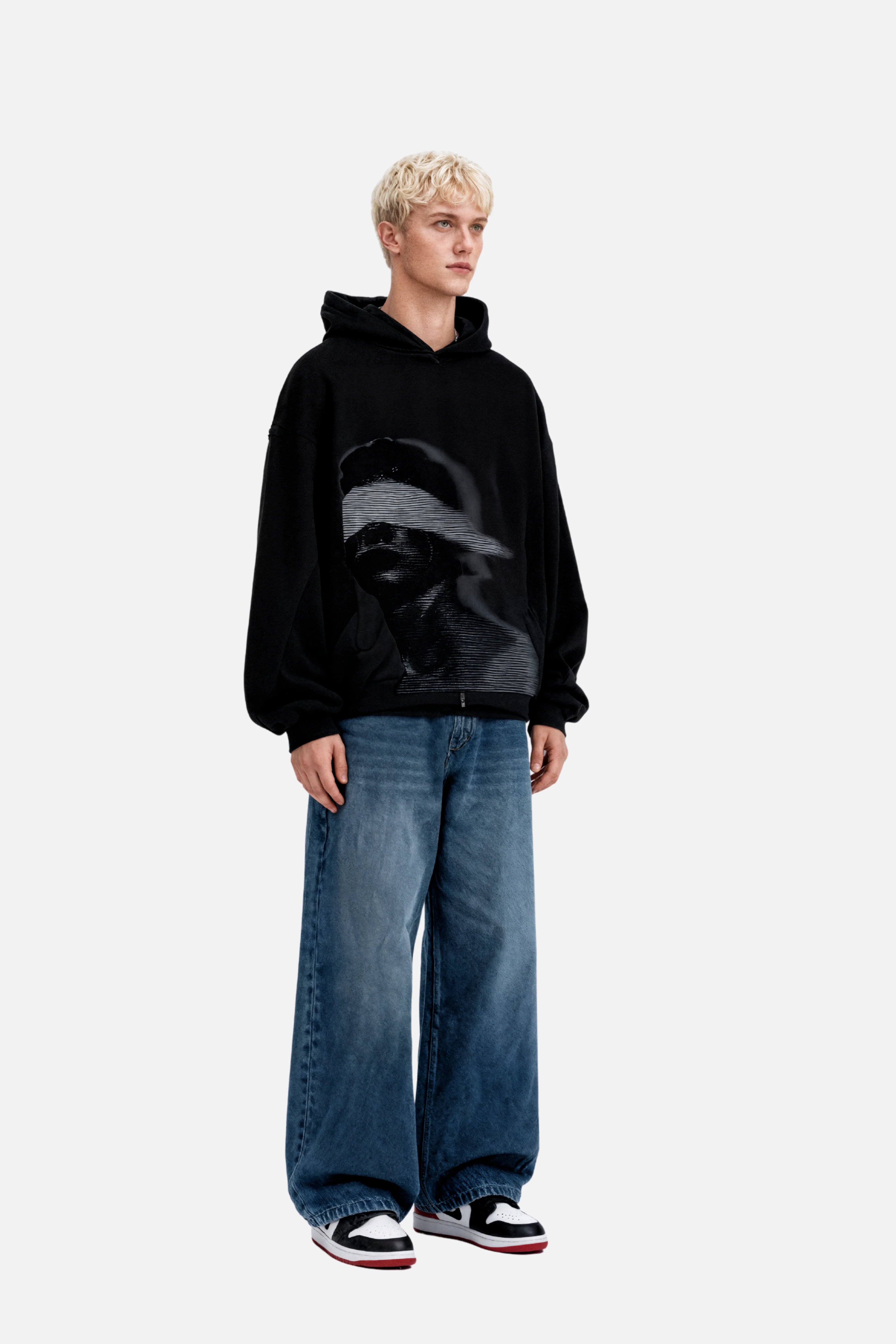 Delusion Black Zipper Hoodie - Image 3