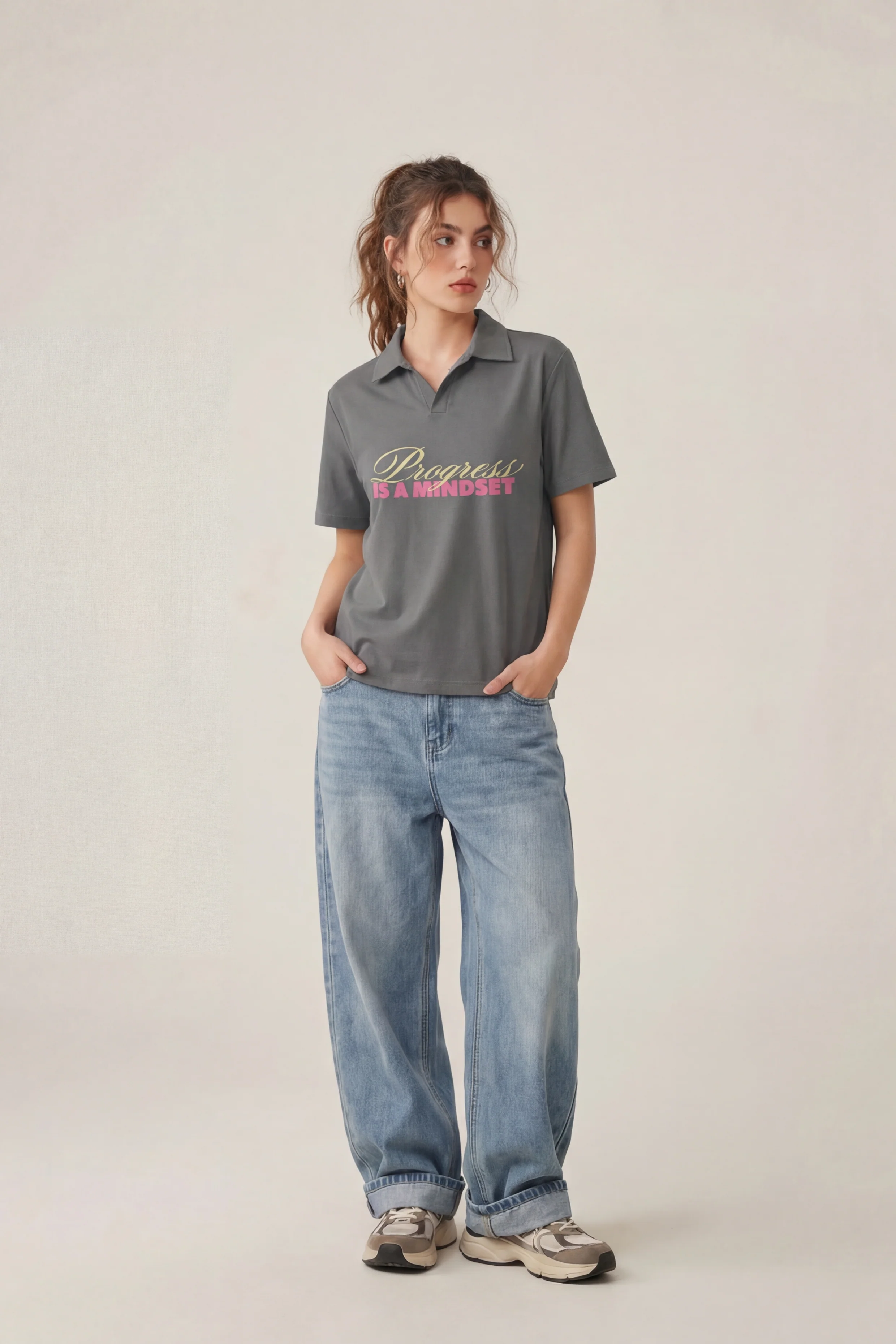 Progress Grey Polo Tshirt - Image 3